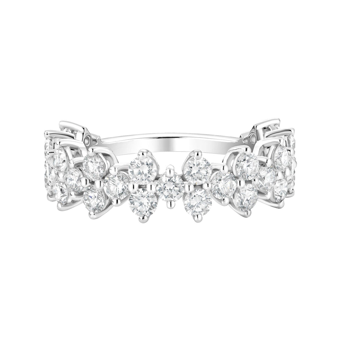 2.0 CT Round Shaped Moissanite Cluster Wedding Band