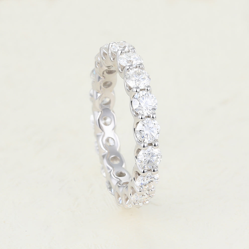 1.80 CT Round Shaped Moissanite Full Eternity Wedding Band