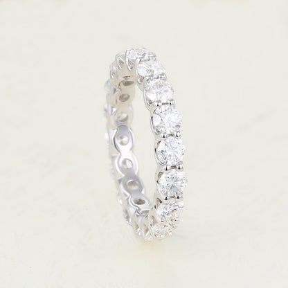 1.80 CT Round Shaped Moissanite Full Eternity Wedding Band