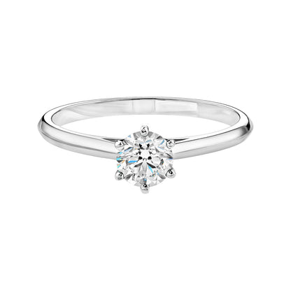 0.50 CT Round Shaped Moissanite Solitaire Engagement Ring