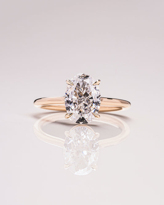 2.72 CT Oval Cut Solitaire Moissanite Engagement Ring