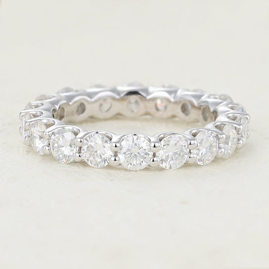 1.80 CT Round Shaped Moissanite Full Eternity Wedding Band