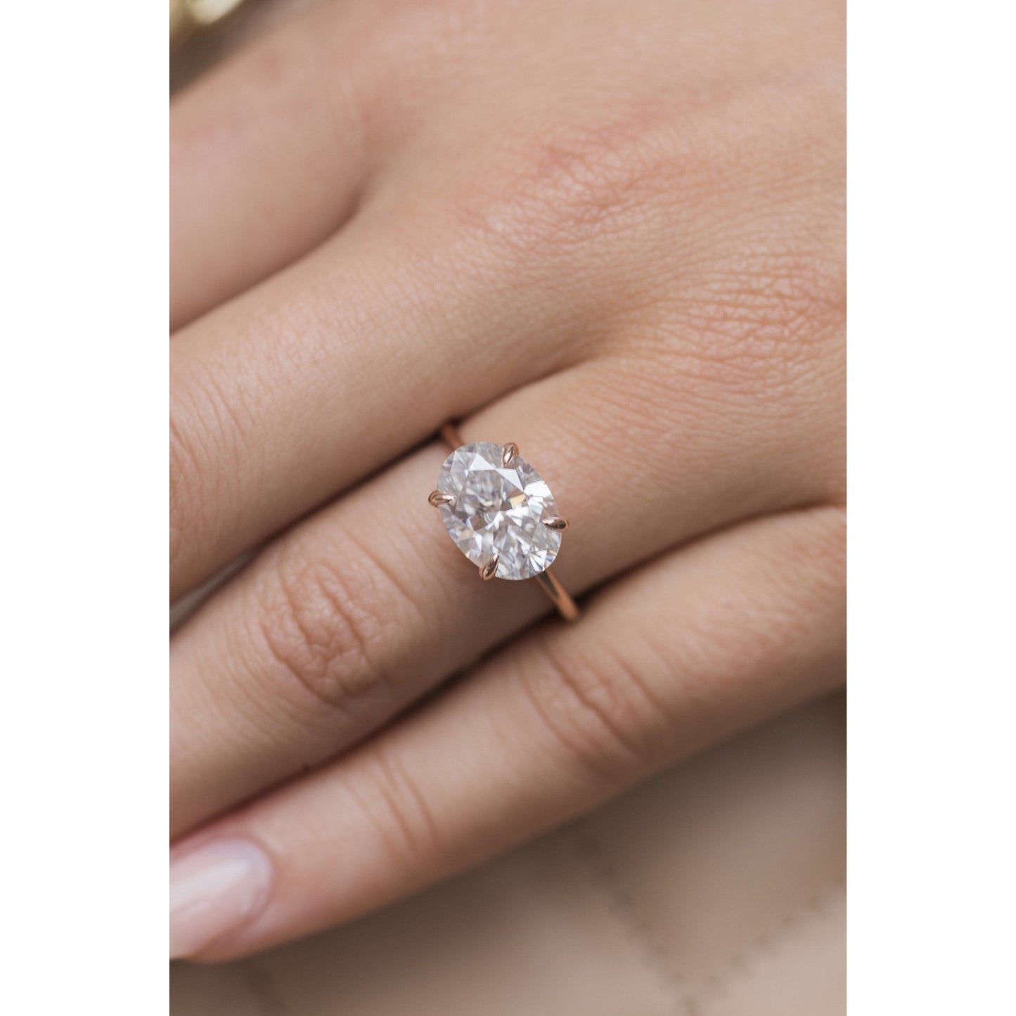 3.50 CT Oval Solitaire Moissanite Engagement Ring