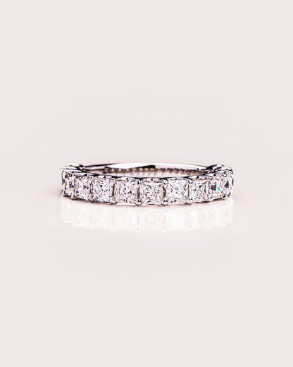 2.8 CT Princess Shaped Half Eternity Moissanite Wedding Band