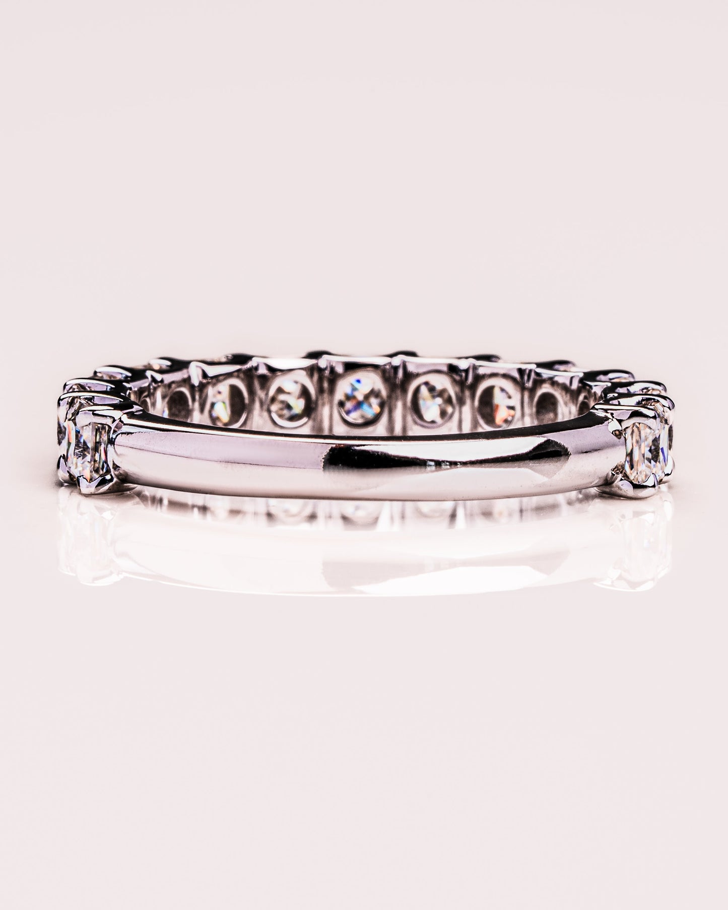 2.8 CT Princess Shaped Half Eternity Moissanite Wedding Band