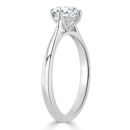 0.75 CT Round Cut Solitaire Moissanite Engagement Ring