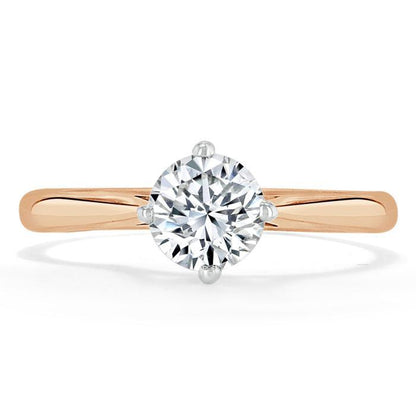 0.75 CT Round Cut Solitaire Moissanite Engagement Ring