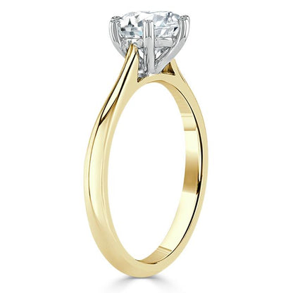 0.75 CT Round Cut Solitaire Moissanite Engagement Ring