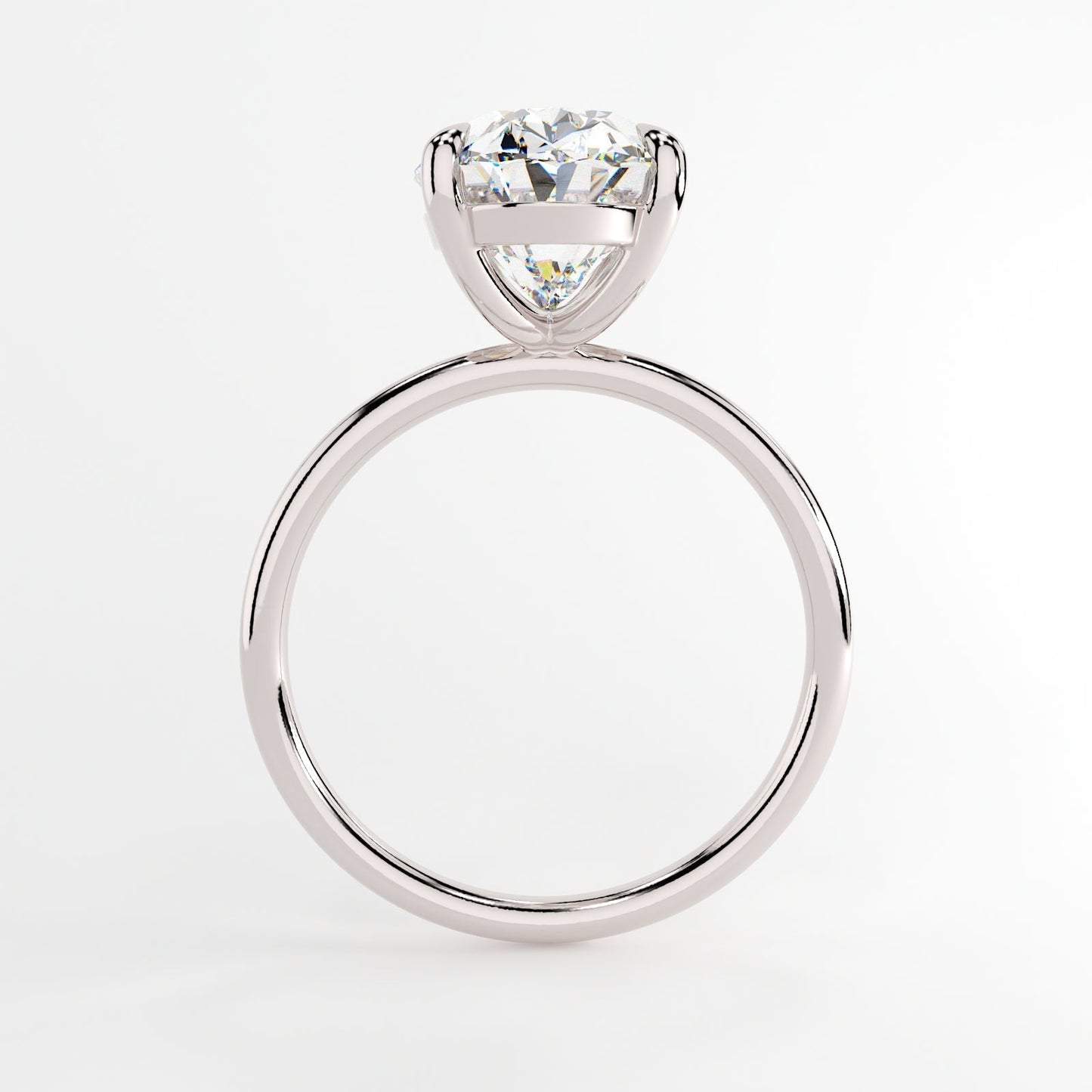 4.0 CT Oval Solitaire Moissanite Engagement Ring