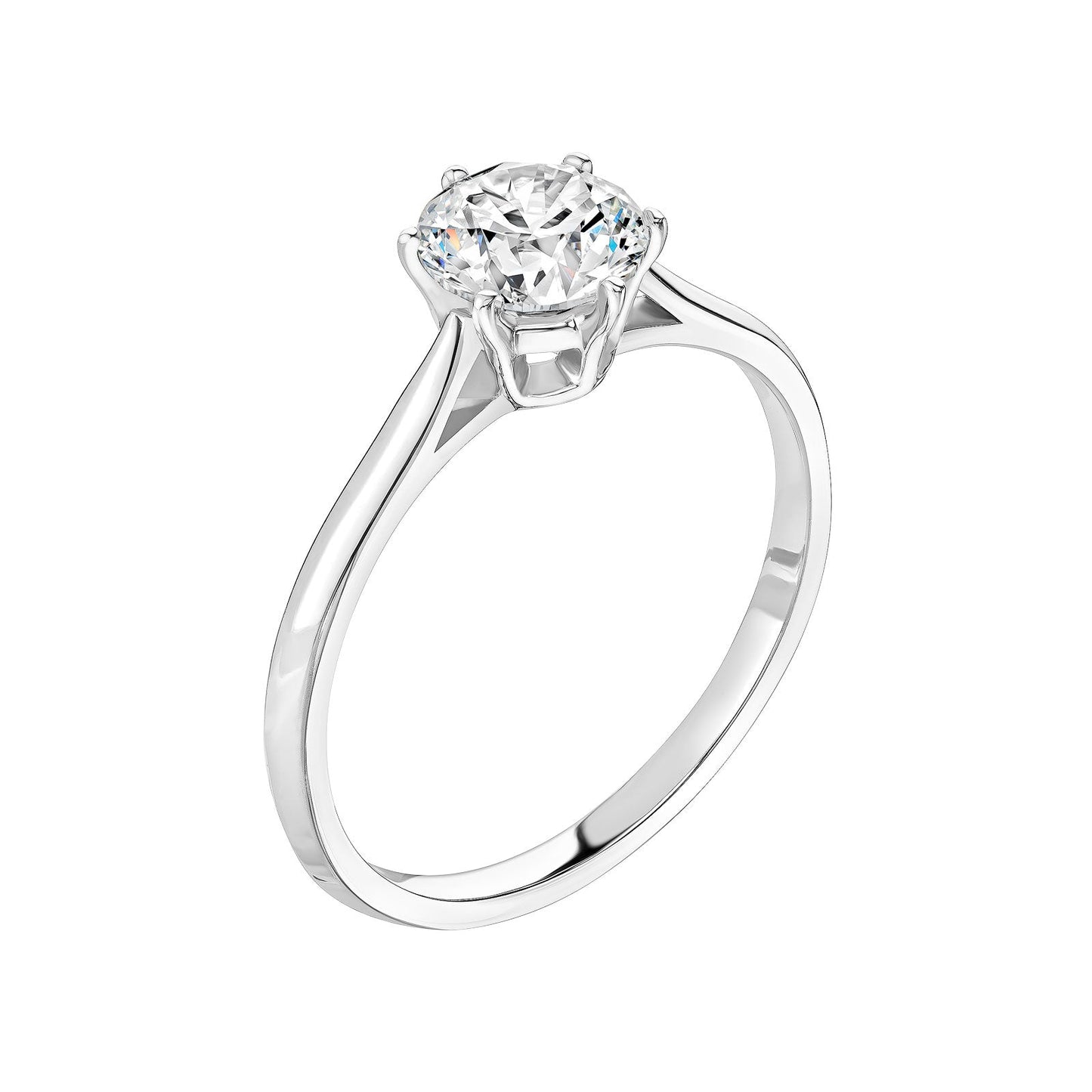 1.0 CT Round Shaped Moissanite Solitaire Engagement Ring