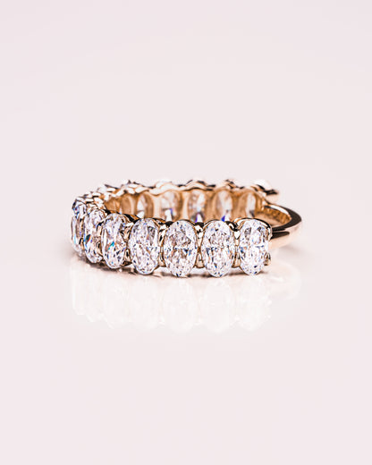 3.45 TCW Oval Moissanite Half Eternity Wedding Band