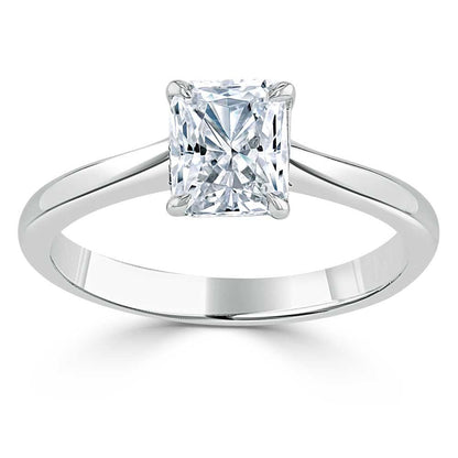 1.0 CT Radiant Cut Solitaire Moissanite Engagement Ring