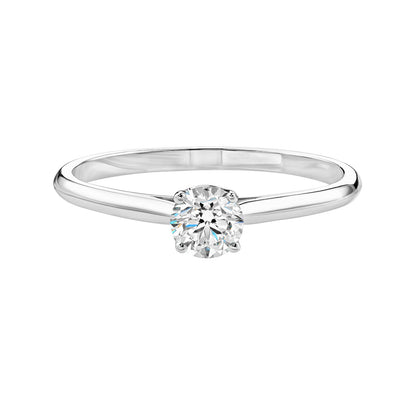 0.30 CT Round Shaped Moissanite Solitaire Engagement Ring