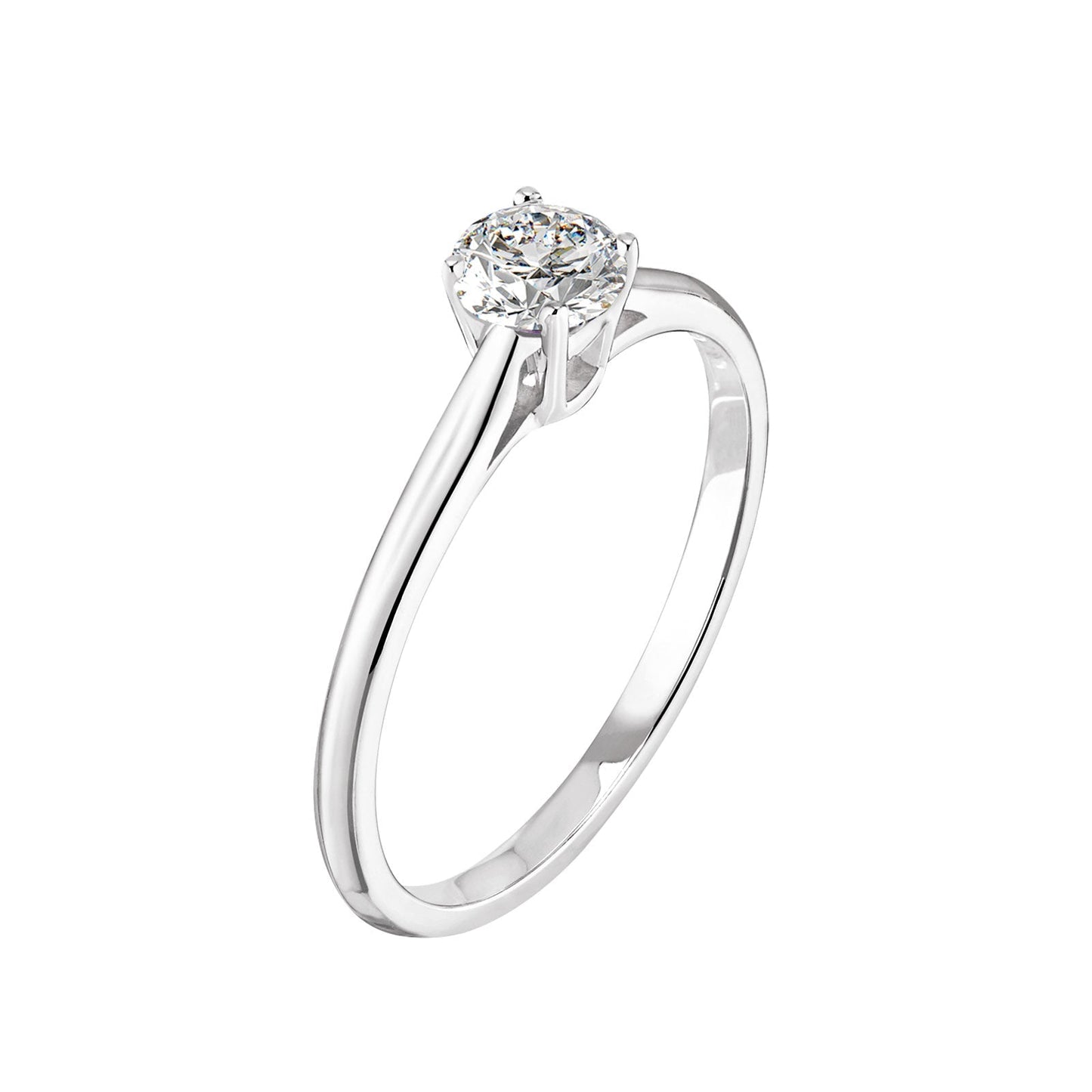 0.30 CT Round Shaped Moissanite Solitaire Engagement Ring