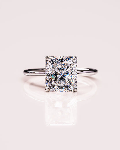 2.43 CT Radiant Cut Moissanite Solitaire Engagement Ring