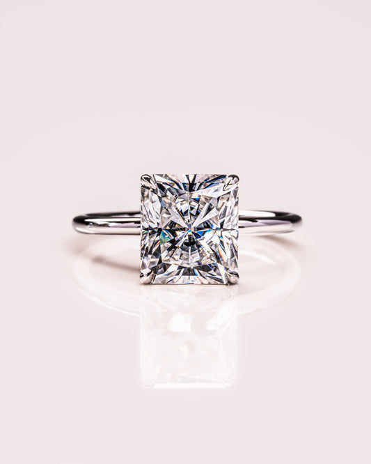 2.43 CT Radiant Cut Moissanite Solitaire Engagement Ring