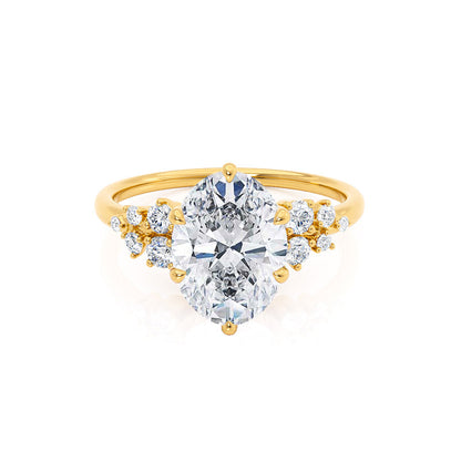 2.52 CT Oval Shaped Moissanite Cluster Style Engagement Ring