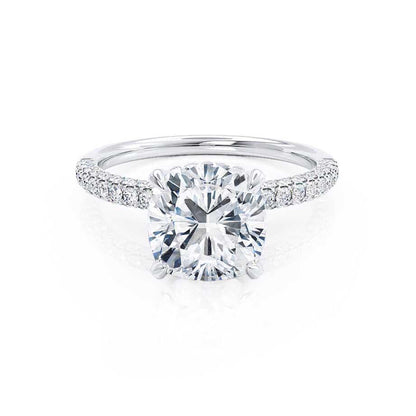 1.10 CT Cushion Shaped Moissanite Hidden Halo Style Engagement Ring