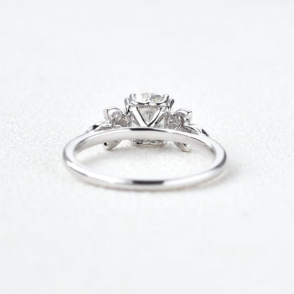 1.0 CT Round Cut Art Deco Moissanite Engagement Ring