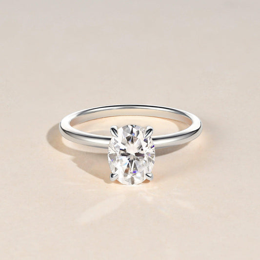 1.33 CT Oval Cut Solitaire Moissanite Engagement Ring