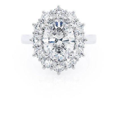 2.10 CT Oval Shaped Moissanite Halo Style Engagement Ring