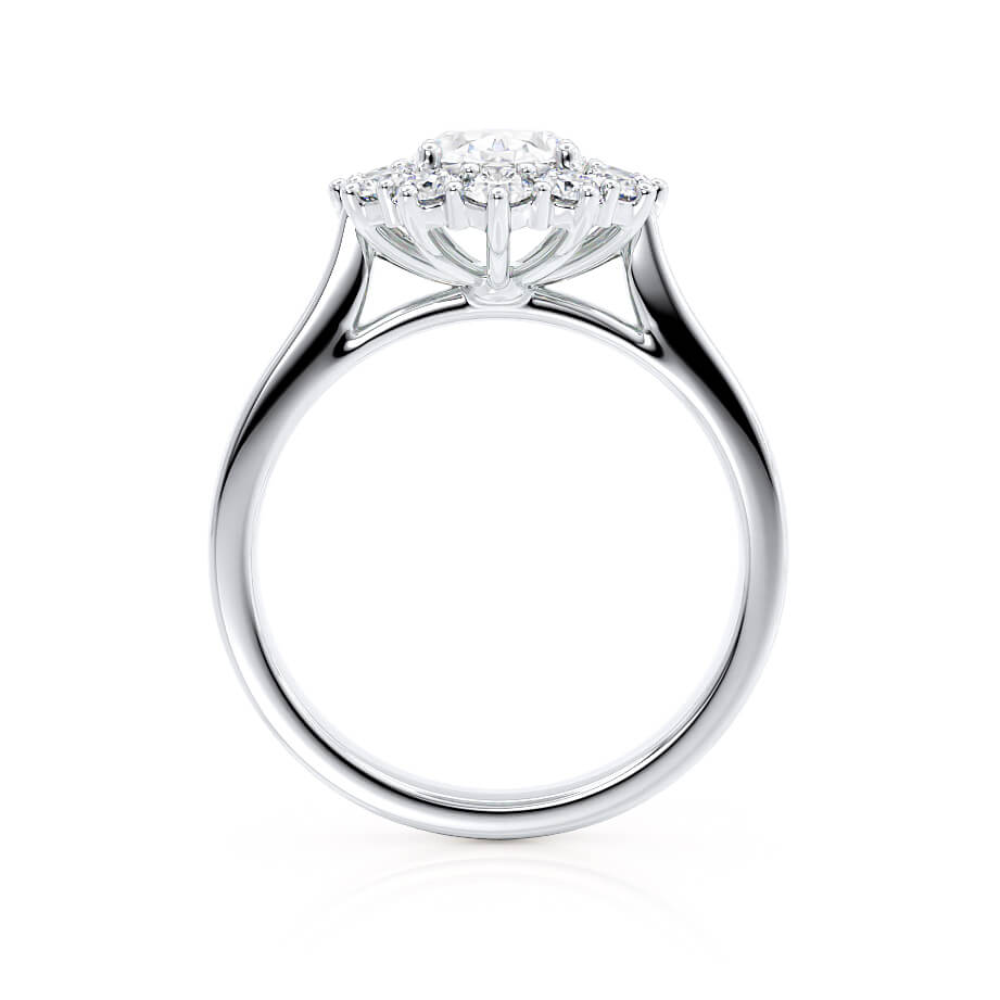 2.10 CT Oval Shaped Moissanite Halo Style Engagement Ring