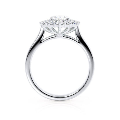 2.10 CT Oval Shaped Moissanite Halo Style Engagement Ring