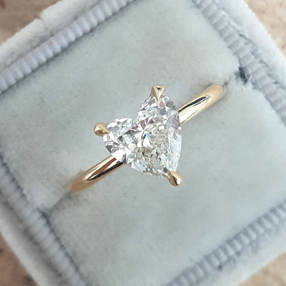 1.10 CT Heart Cut Solitaire Moissanite Engagement Ring