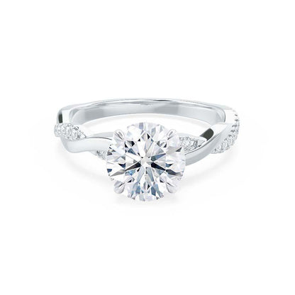 0.80 CT Round Shaped Moissanite Solitaire Twisted Style Engagement Ring