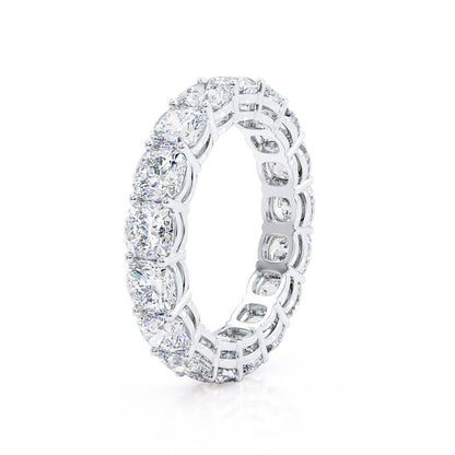 5.61 CT Cushion Shaped Moissanite Full Eternity Style Wedding Band