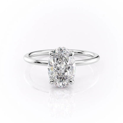 2.72 CT Oval Cut Solitaire Style Moissanite Engagement Ring