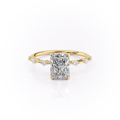 2.10 CT Radiant Dainty Pave Setting Moissanite Engagement Ring