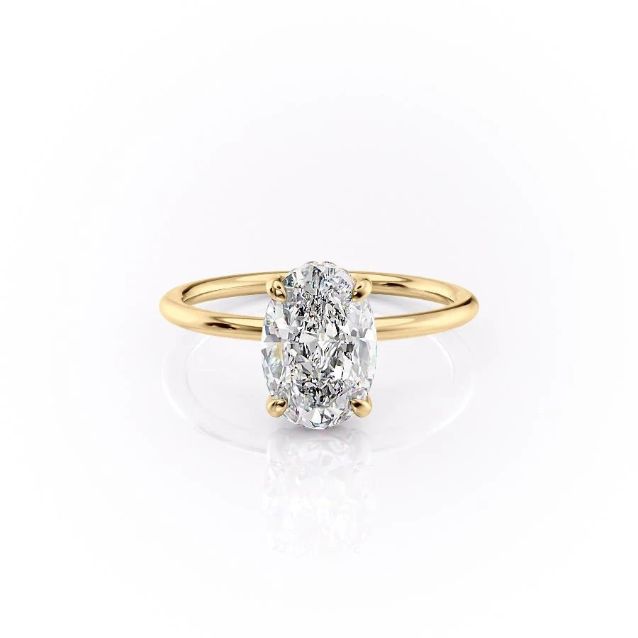 2.72 CT Oval Cut Solitaire Style Moissanite Engagement Ring