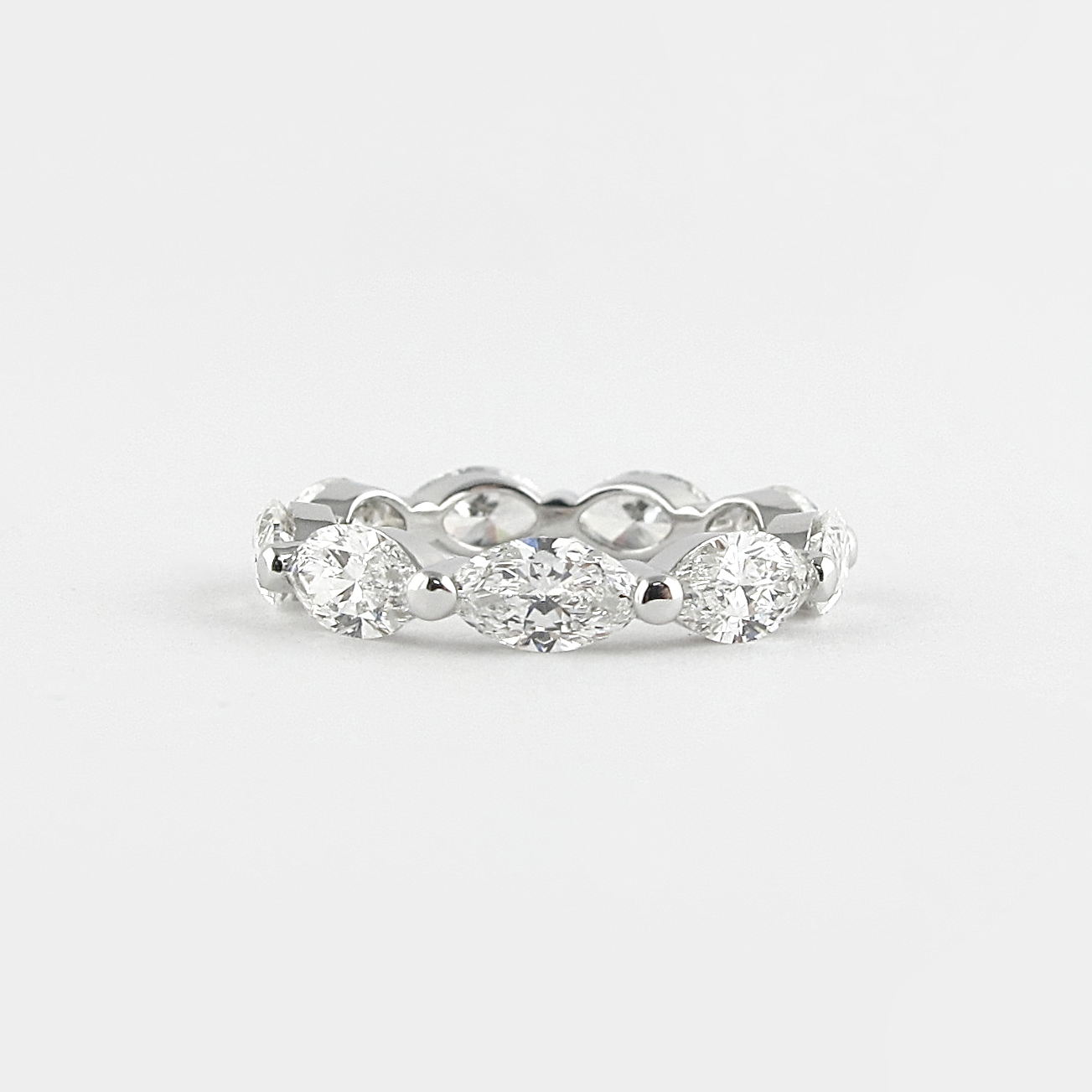 2.1 CT Marquise Bubble Prong Setting Moissanite Wedding Band