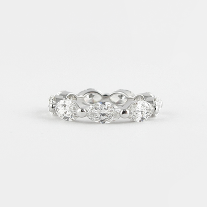 2.1 CT Marquise Bubble Prong Setting Moissanite Wedding Band