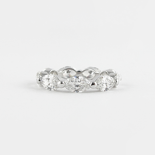 2.1 CT Marquise Bubble Prong Setting Moissanite Wedding Band