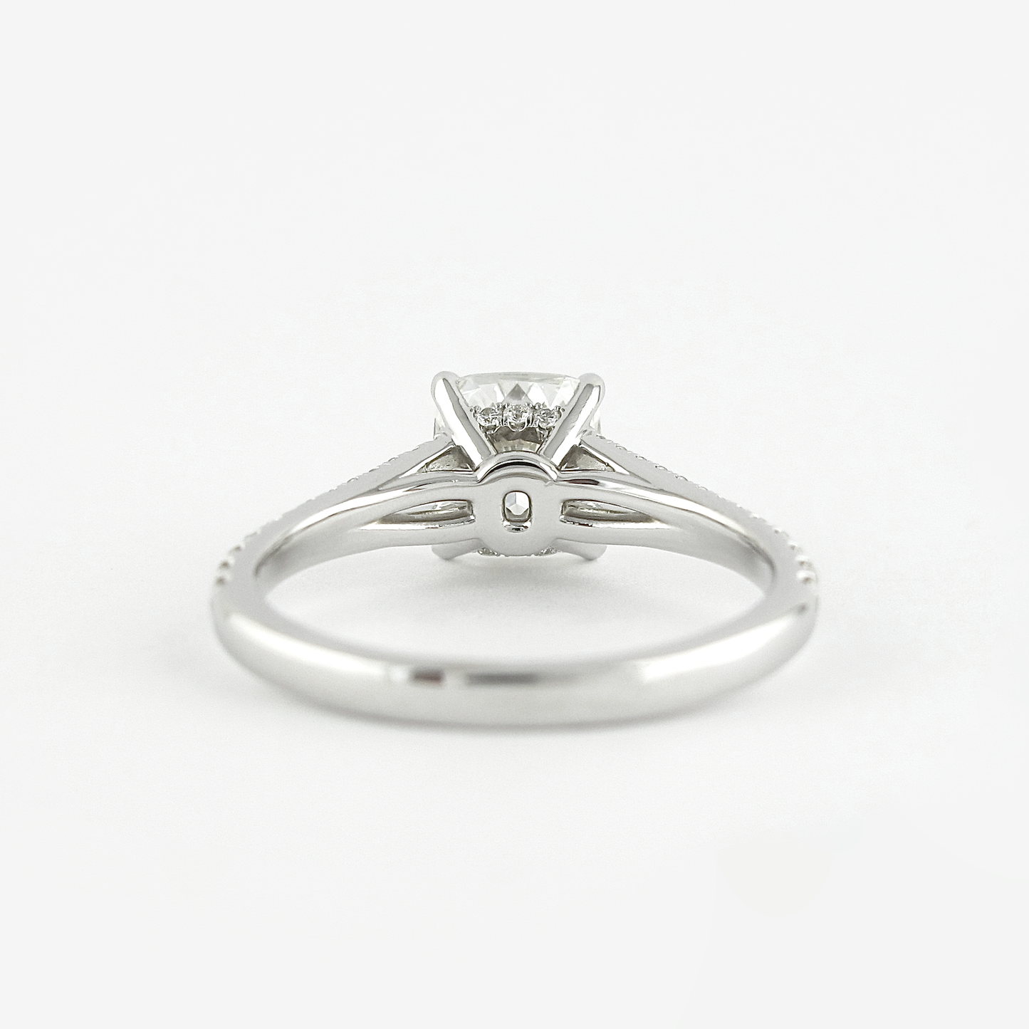 1.20 CT Cushion Solitaire & Split Shank Moissanite Engagement Ring