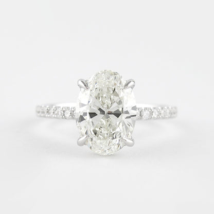 1.33 CT Oval Pave Setting Moissanite Engagement Ring