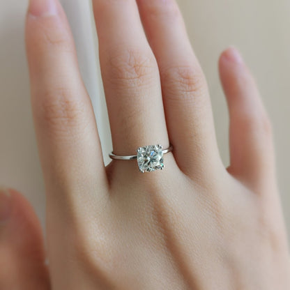 1.50 CT Cushion Shaped Moissanite Solitaire Engagement Ring