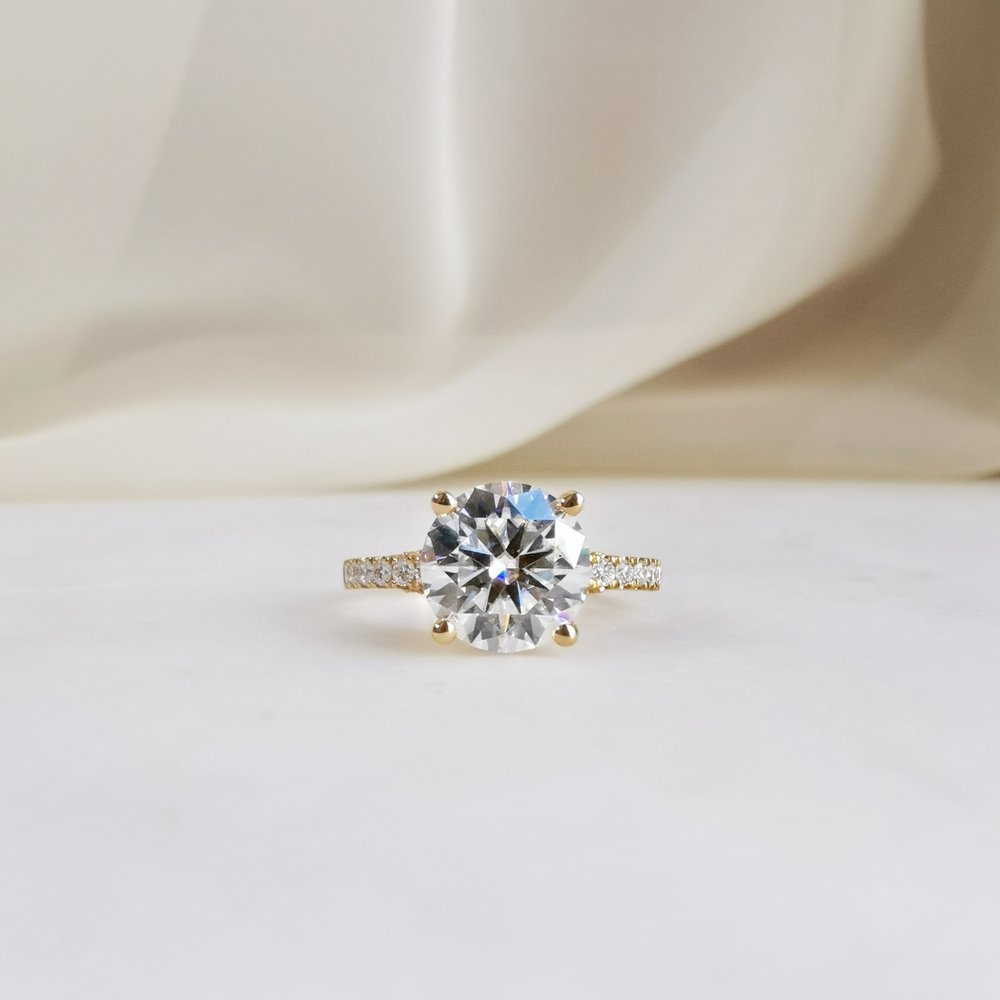 2.50 CT Round Shaped Moissanite Hidden Halo Engagement Ring