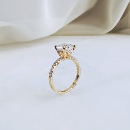 2.50 CT Round Shaped Moissanite Hidden Halo Engagement Ring