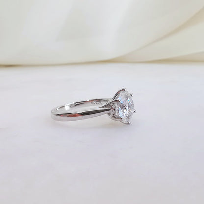 2.50 CT Round Shaped Moissanite Solitaire Engagement Ring