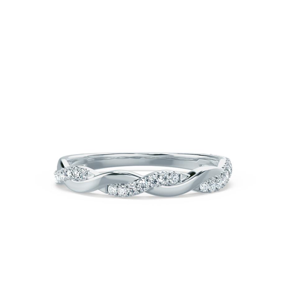 0.20 CT Round Shaped Moissanite Twisted Style Wedding Band