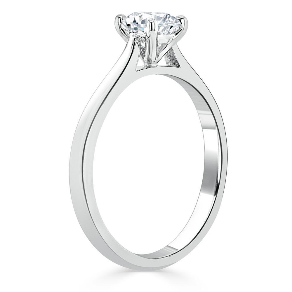 1.0 CT Radiant Cut Solitaire Moissanite Engagement Ring