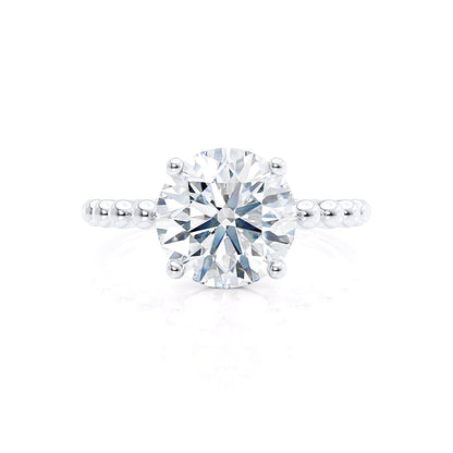 0.80 CT Round Shaped Moissanite Solitaire Engagement Ring