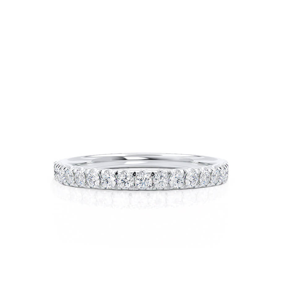 0.21 CT Round Shaped Moissanite Half Eternity Wedding Band