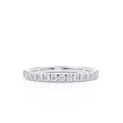 0.21 CT Round Shaped Moissanite Half Eternity Wedding Band