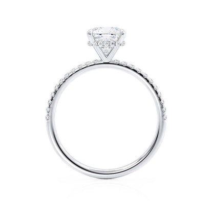 2.40 CT Cushion Shaped Moissanite Hidden Halo Style Engagement Ring