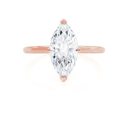 1.0 CT Marquise Shaped Moissanite Solitaire Engagement Ring