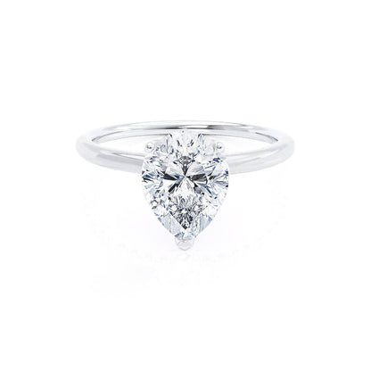 0.94 CT Pear Shaped Moissanite Solitaire Style Engagement Ring